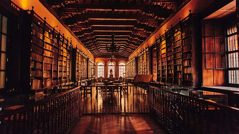 Library of the convent of Santo Domingo, August 18, 2017. Lima Peru.